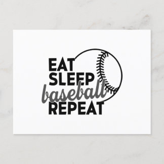 Eat Sleep Baseball Herhalen Briefkaart