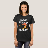 Eat Sleep Baseball Herhalen T-shirt (Voorkant volledig)