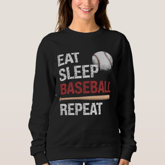 Eat Sleep Baseball Repeat Baseball Player  Basebal Trui (Voorkant)