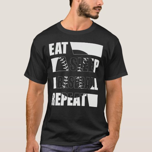 Eat Sleep Baseball Repeat gift for softball player T-shirt (Voorkant)