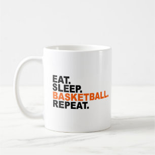 Eat Sleep Basketball Herhaal 1 Koffiemok