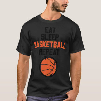 Eat Sleep Basketball Herhaal basketbalboyfriet T-shirt