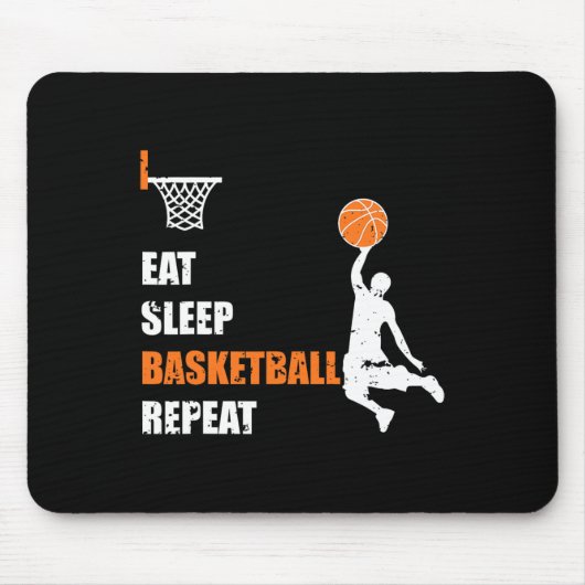 Eat Sleep Basketball Herhaal Basketball Boys en Gi Muismat (Voorkant)
