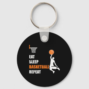 Eat Sleep Basketball Herhaal Basketball Boys en Gi Sleutelhanger