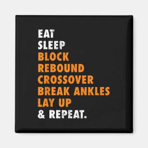 Eat Sleep Basketball Herhaal Fun Gift voor Basketb Magneet