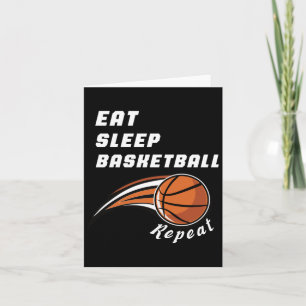 Eat Sleep Basketball Herhaal Funny Kaart