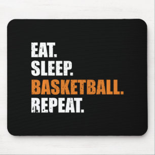 Eat Sleep Basketball Herhaal Hoodie Muismat