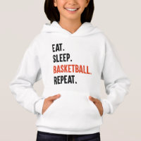 Eat Sleep Basketball Herhaal Kinder Hoodies