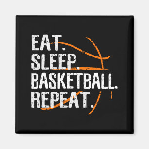 Eat Sleep Basketball Herhalen - Gift for Basketbal Magneet