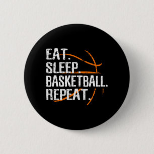 Eat Sleep Basketball Herhalen - Gift for Basketbal Ronde Button 5,7 Cm