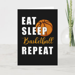 Eat Sleep Basketball Herhalen Kaart