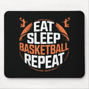 Eat Sleep Basketball Herhalen Muismat