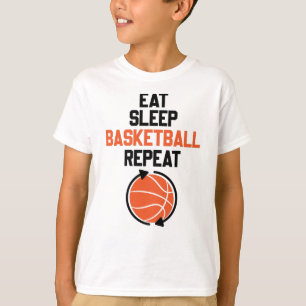 Eat Sleep Basketball Herhalen T-shirt