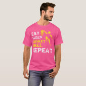 Eat Sleep Basketball Herhalen T-shirt (Voorkant volledig)