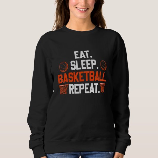 Eat Sleep Basketball Repeat 1 Trui (Voorkant)