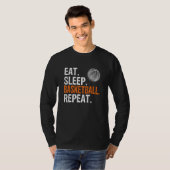 Eat Sleep Basketball Repeat T-shirt (Voorkant volledig)