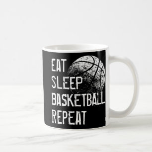 Eat Sleep Basketball Repo voor mannen meisjes B Koffiemok