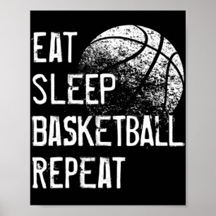 Eat Sleep Basketball Repo voor mannen meisjes B Poster