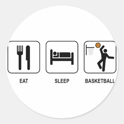 Eat Sleep Basketball Sticker (Voorkant)