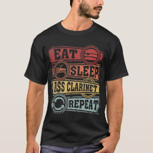 Eat Sleep Bass clarinet Herhalen T-shirt