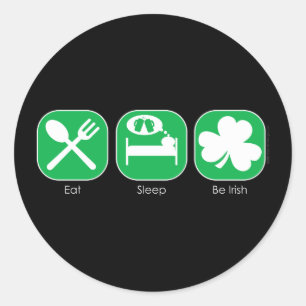 Eat Sleep Be Irish Copy Ronde Sticker