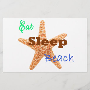 Eat Sleep Beach - 8,5 x 5,5 Poster Briefpapier