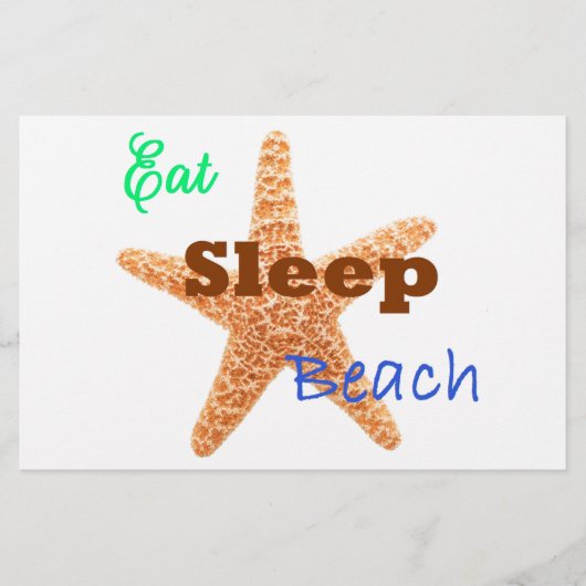 Eat Sleep Beach - 8,5 x 5,5 Poster Briefpapier (Voorkant)