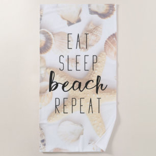 Eat Sleep Beach Herhalen Strandlaken