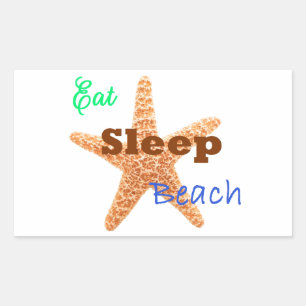Eat Sleep Beach - Rectangle Sticker