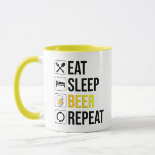 Eat Sleep Beer Herhalen Mok