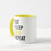 Eat Sleep Beer Herhalen Mok (Voorkant links)