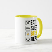Eat Sleep Beer Herhalen Mok (Voorkant rechts)