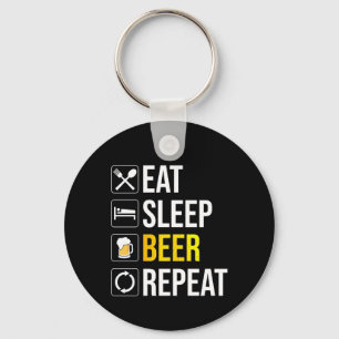 Eat Sleep Beer Herhalen Sleutelhanger