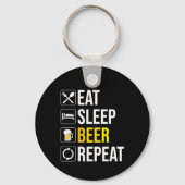 Eat Sleep Beer Herhalen Sleutelhanger (Achterkant)