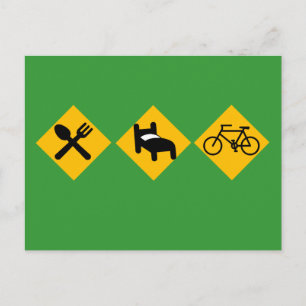 Eat Sleep Bicycle Road Signs Briefkaart