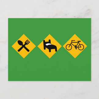 Eat Sleep Bicycle Road Signs Briefkaart