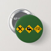 Eat Sleep Bicycle Road Signs Ronde Button 5,7 Cm (Voorkant /achterkant)