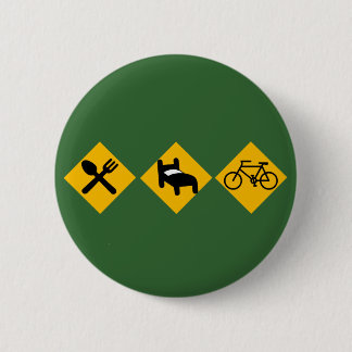 Eat Sleep Bicycle Road Signs Ronde Button 5,7 Cm