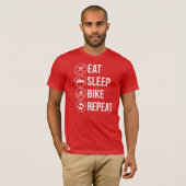 Eat Sleep Bike Herhaling T-shirt (Voorkant volledig)
