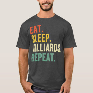Eat Sleep Billiards Herhaal Funny Pool Player Vint T-shirt