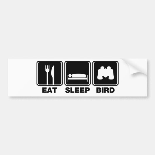 Eat Sleep Bird (bins) Bumpersticker (Voorkant)