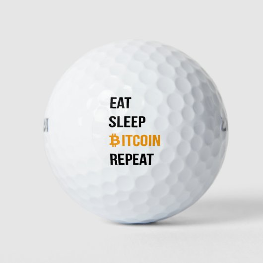 Eat Sleep Bitcoin Herhalen Golfballen (Voorkant)