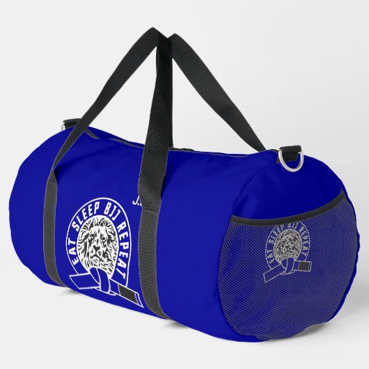 Eat Sleep BJJ Herhaal - Blauwe riem "" Plunjezak (Rechterhoek)