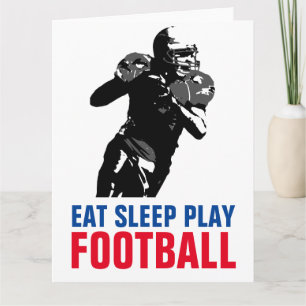 Eat Sleep Black & White Football Pop Art Kaart