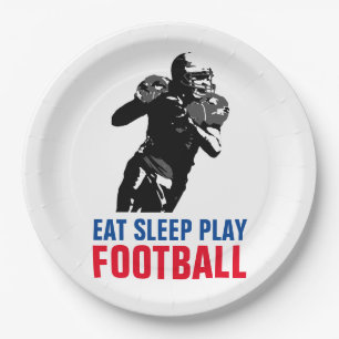 Eat Sleep Black & White Football Pop Art Papieren Bordje