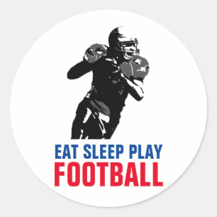 Eat Sleep Black & White Football Pop Art Ronde Sticker