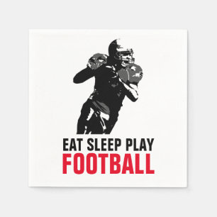 Eat Sleep Black & White Football Pop Art Servet