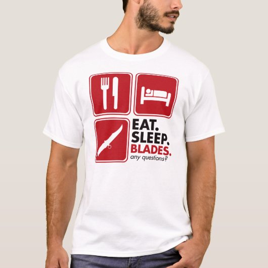 Eat Sleep Blades - Rood T-shirt (Voorkant)