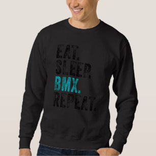Eat Sleep Bmx Herhaal Bicycle Funny Motocross Funn Trui
