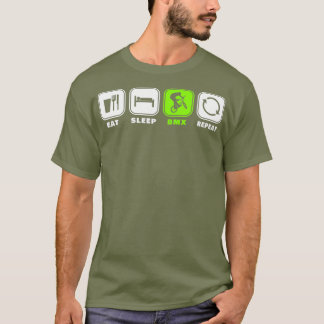 Eat Sleep BMX Herhaal fiets Funny Motocross T-shirt